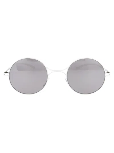 MYKITA MYKITA WHITE WARMGREY FLASH NYLON SUNGLASSES