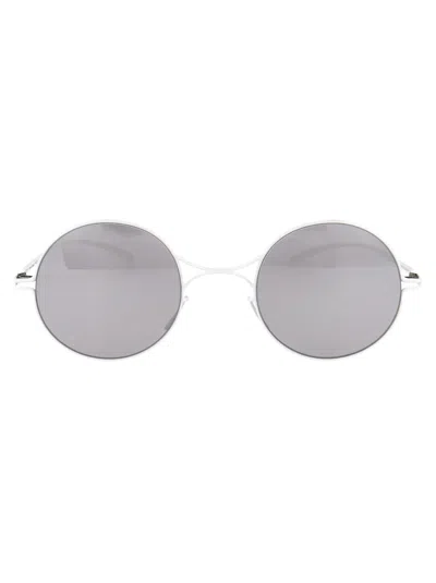 Mykita White Warmgrey Flash Nylon Sunglasses In Multi