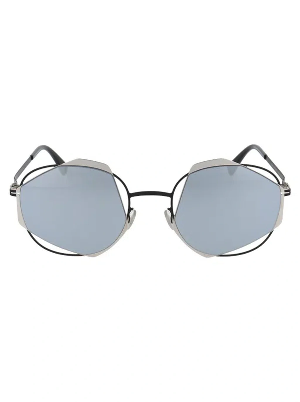 Mykita Achilles Sunglasses In 484 Black/silver Silver Flash  display picture 1