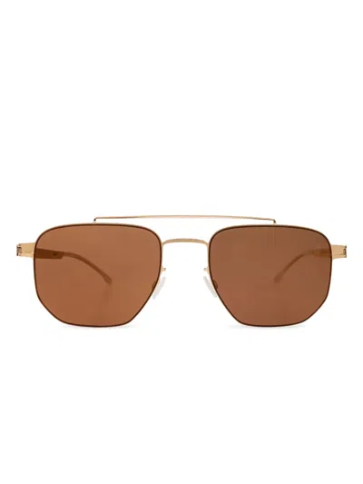 Mykita X Leica Geometric-frame Sunglasses In Gold