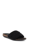 Mykos Clea Fringe Sandal In Black