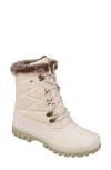 Mykos Faux Fur Lined Lace-up Boot In White