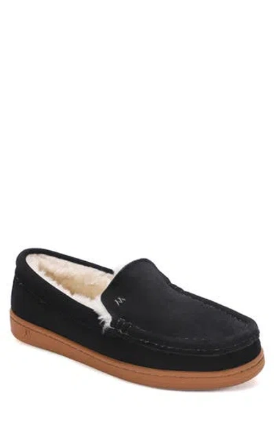 Mykos Harrison Faux Shearling Lined Moc Slipper In Black