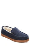 Mykos Harrison Faux Shearling Lined Moc Slipper In Blue