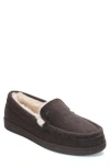 Mykos Harrison Faux Shearling Lined Moc Slipper In Brown