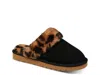 Mykos Genuine Shearling Suede Slipper In Black
