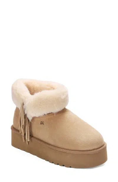 Mykos Suede & Faux Fur Trim Boot In Neutral