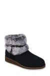 Mykos Suede Faux Fur Cuff Boot In Blue
