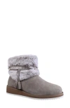 Mykos Suede Faux Fur Cuff Boot In Gray