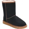 Mykos Suede Faux Fur Lined Boot In Black