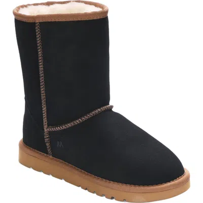 Mykos Suede Faux Fur Lined Boot In Black