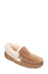 Mykos Suede Faux Fur Lined Water Repellent Slipper In Brown