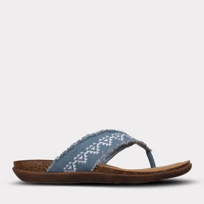 Mykos Women's Jovie Thong Sandal In Denim Blue