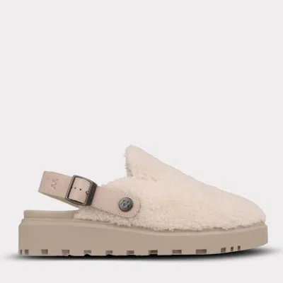 MYKOS WOMEN'S LILAH SLIP-ON TRAVEL MULE IN WHITE/TAUPE