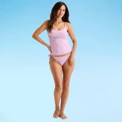 Mynah Womens Lined Tankini Swimsuit Top In Pink