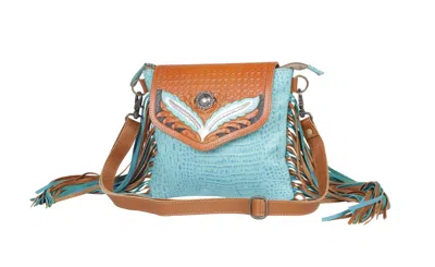 Myra Bag Women's Wings Hand-tooled Bag In Blue