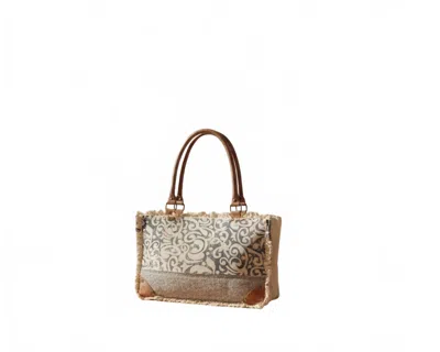 Myra Bags Leaf Print Tote Bag In Multi In Brown
