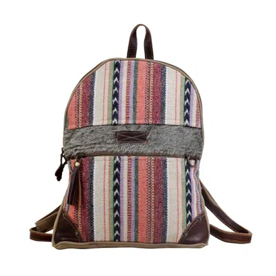 Myra Bags Unisex Artsy Backpack In Red Multi