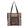 Myra Bags Women's Fleur Hand Tooled Leather Tote Bag In Multi In Multi