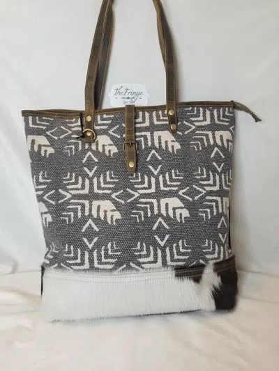 Myra Bags Women's Folky Tote Bag In Black In Gray