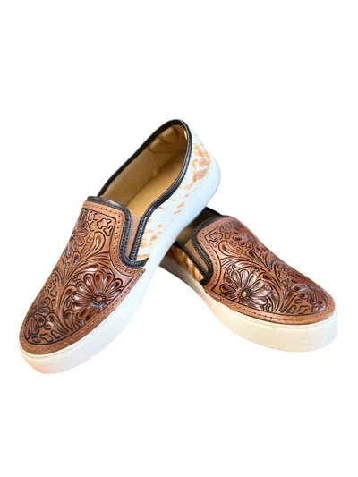 Myra Bags Women's Hand Tooled Sneaker In Brown