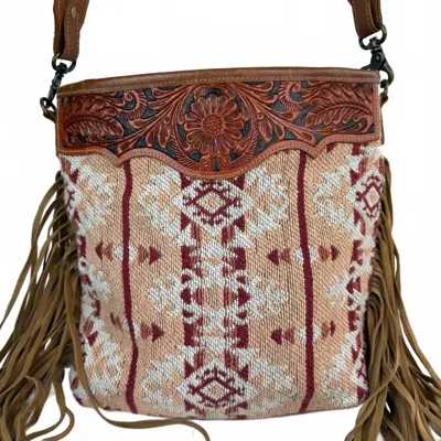 Myra Bags Women's Mojave Paisley Fringed Bag In Brown In Multi