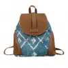 Myra Bags Women's Sand And Beach Backpack In Blue White Multi In Multi