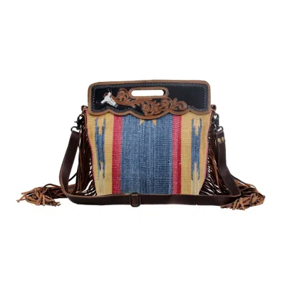 Myra Bags Women's Stream Hand Tooled Bag In Blue