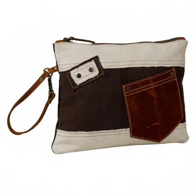 Myra Bags Woven Canvas Clutch Bag In Multi