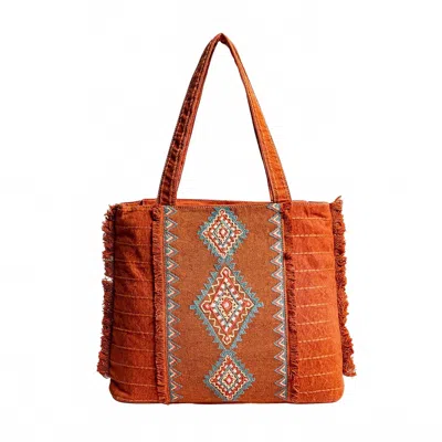 Myra Diamond Trail Tote Bag In Desert Rust In Multi