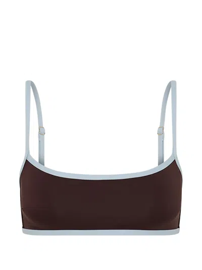 Myra Swim Desi Contrasting Bikini Top In Brown