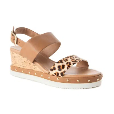 Myra Women's Day Dreamer Wedge Sandal In Cheetah/brown In Multi