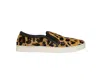 Myra Women's Leather Leopard Hair On Hide Slip On Sneakers In Brown In Brown
