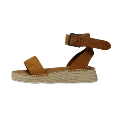 Myra Women's Mustard Wedge Sandal In Brown