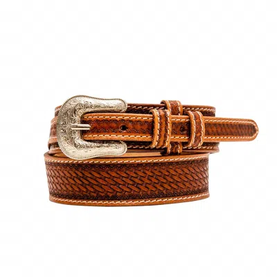 Myra Women's Vandal Hand-tooled Leather Belt In Dark Brown