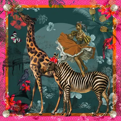 Myrtle & Mary Green Riri Limited Edition Print - Teal In Animal Print