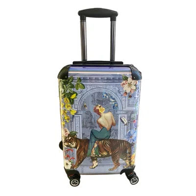 Myrtle & Mary Women's Blue Tigerlily Periwinkle Suitcase In Burgundy