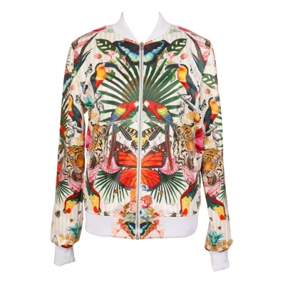 Myrtle & Mary Women's Paradise Lost Day Satin Bomber Jacket In Multi