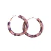 Mys Wholesale Leopard Crystal Hoop Earrings In Brown Multi In Brown
