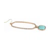 Mys Wholesale Women's Pave Hexagon Drop Earrings In Gold/turquoise