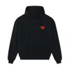 Mysimplicated Black / Red Cotton Hoodie In Black With Heart Design In Black/red