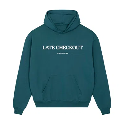 Mysimplicated Cotton Hoodie In Green With Late Checkout Design