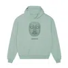 Mysimplicated Cotton Hoodie In Mint Green With Mask Design In Green
