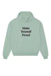 Mysimplicated Green Cotton Hoodie In Mint With Proud Quote In Green