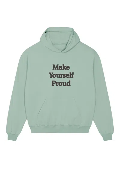 Mysimplicated Green Cotton Hoodie In Mint With Proud Quote