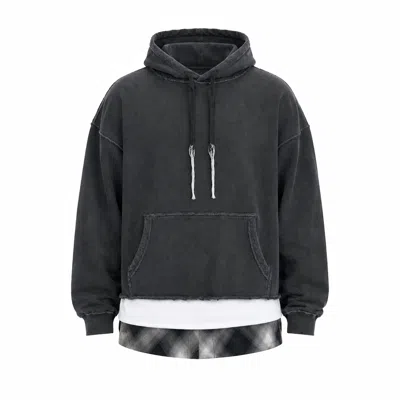 Mysimplicated Grey Oversized Three Layered Distressed Hoodie Vtwo