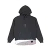 Mysimplicated Grey / White Oversized Three Layered Distressed Hoodie In Grey/white