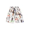 Mysimplicated Men's Bermuda Shorts In White With People Design - Recycled Fabric In White