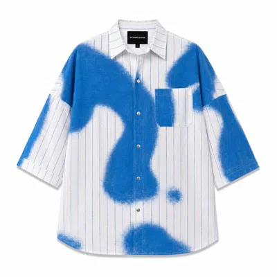Mysimplicated Men's Blue / White Blue Stripes Oversized Shirt In Blue/white