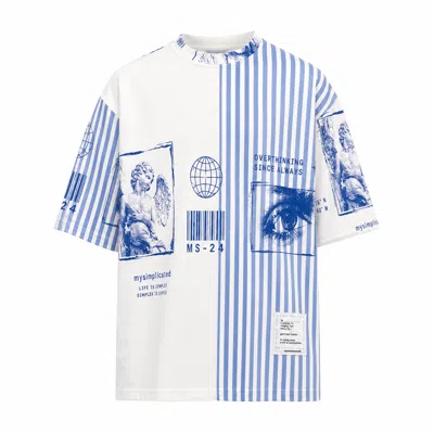 Mysimplicated Men's Blue / White Overthinking Ms Oversized T-shirt In Blue/white